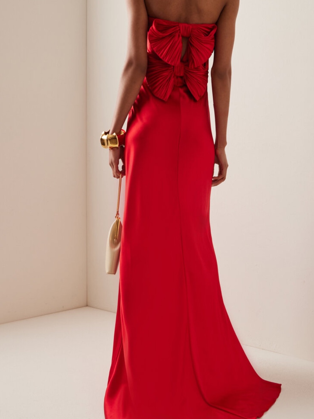 Alejandra Alonso Rojas Bow detail Red Strapless bustier Evening Gown size 6